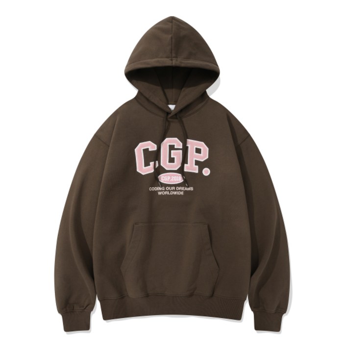 백화점,매장정품 코드그라피 CGP 아치 로고 후드티브라운