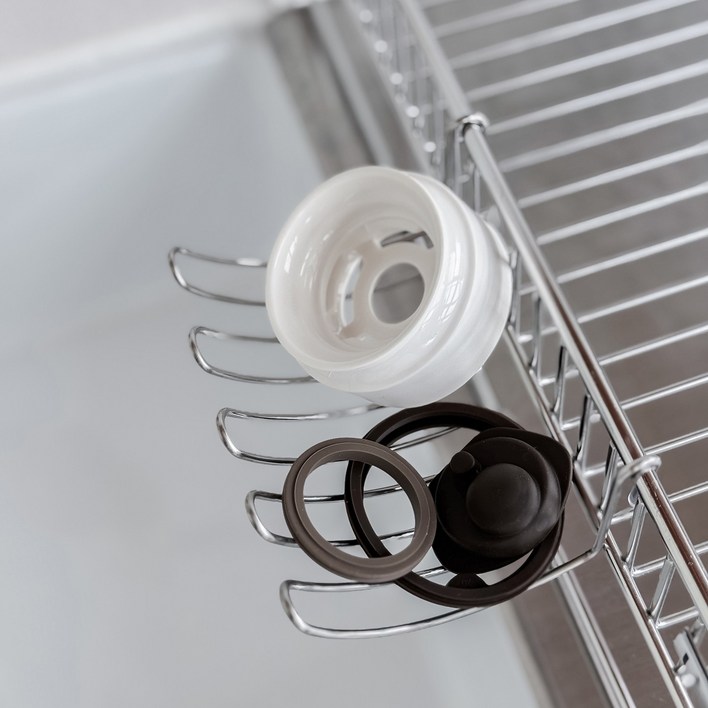 생활탐구 식기건조대 걸이형 수세미 트레이 싱크대 병솔 텀블러 뚜껑 설거지 건조대 보관 선반