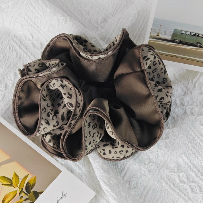 브라운 표범 프릴 숱가리, 여성용 데일리 세련 헤어 액세서리