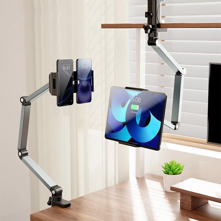 호밍사이 침대 태블릿 핸드폰 거치대 360도 회전 가능 자바라 스마트폰 아이패드 거치대