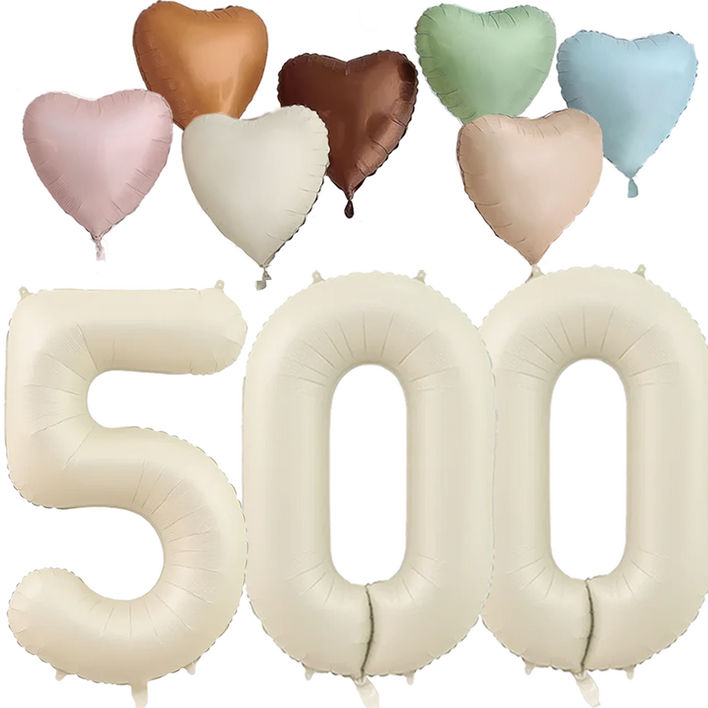 파파 파티 크림 하트 대형 숫자 기념일 생일 풍선 세트