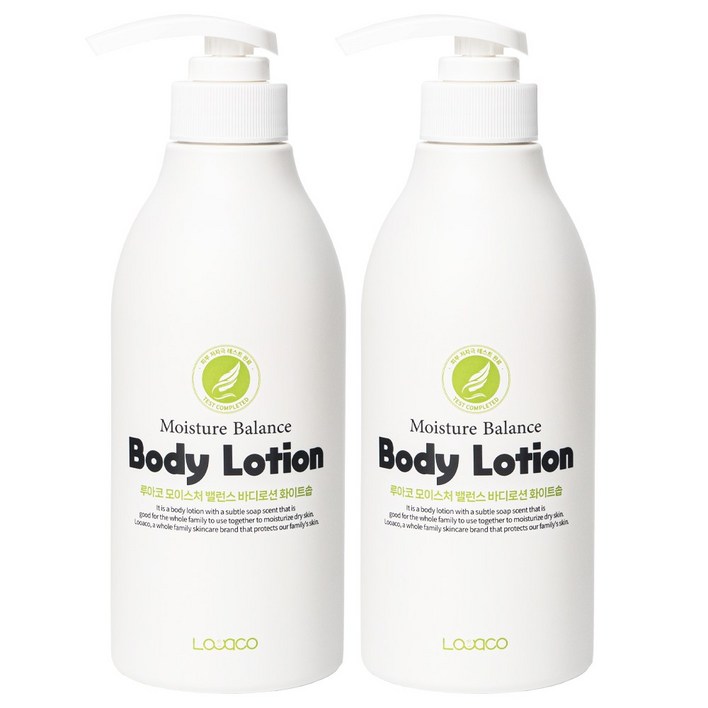 루아코 모이스처 밸런스 48h 보습 지속 온가족 저자극 바디로션 비누향, 2개, 500ml