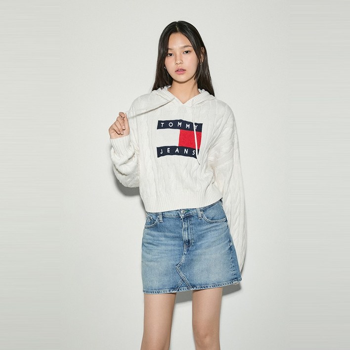 타미힐피거 센터 플래그 케이블 후디 T32E7KTO43TWT1YBH