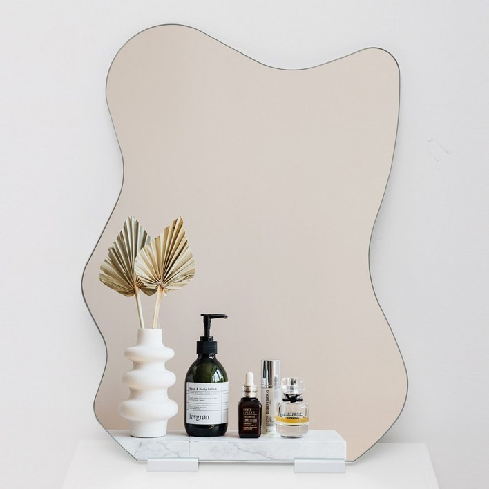 노프레임 비정형 디자인 거울 감성 인테리어 탁상 화장대거울