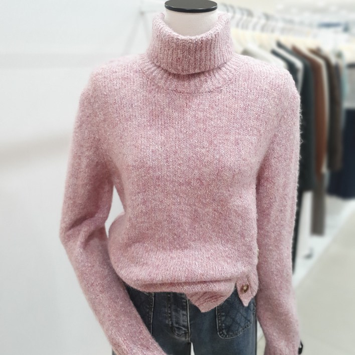 잇미샤 하이넥 버튼 포인트 풀오버 니트 ITOCKPO980