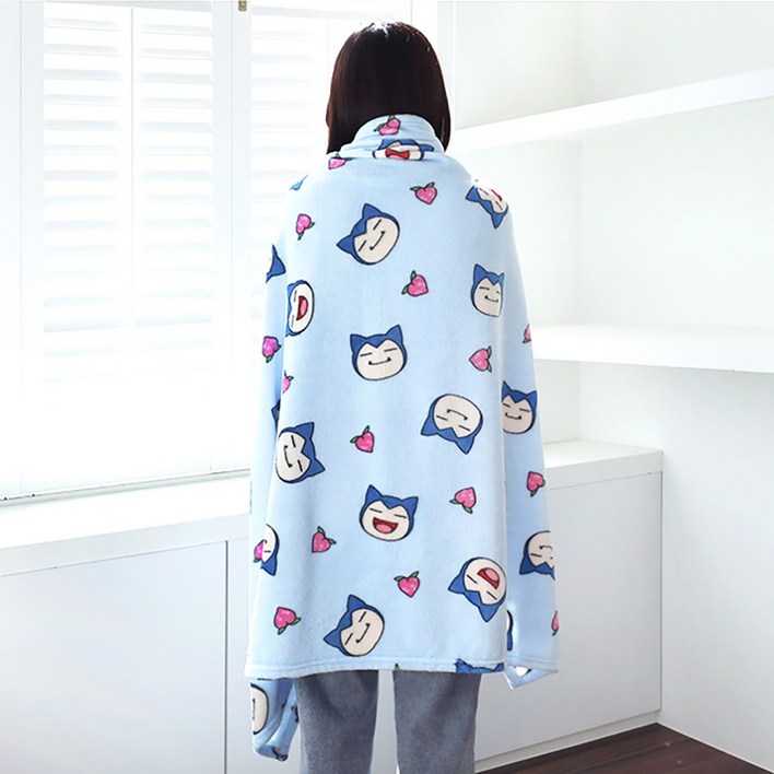 포켓몬 패턴담요 2종옵션 메타몽 잠만보 캐릭터 극세사 무릎담요 포근한 겨울 보온 소프트 블랭킷