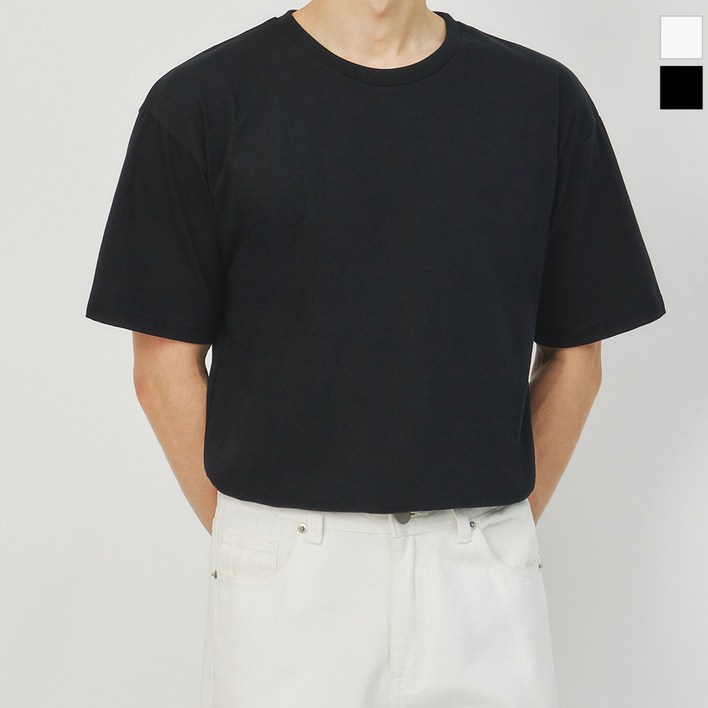 오버핏 빅사이즈 20수 무지 반팔 티셔츠 (AB076)