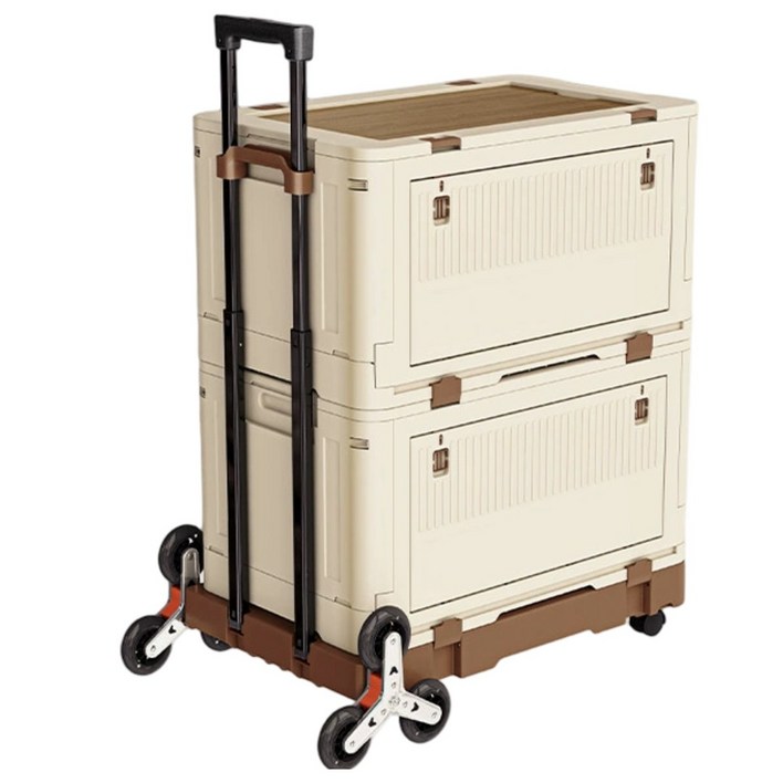 스톰가드 캠핑박스 핸드카트 2단, 1개, 크림베이지