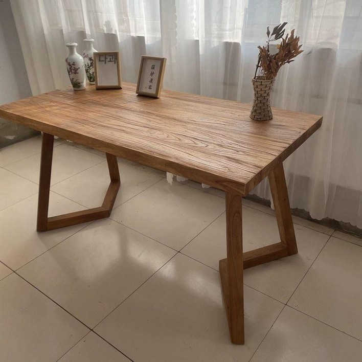 고재 나무 식탁 느릅나무 앤틱 상판 카페 빈티지