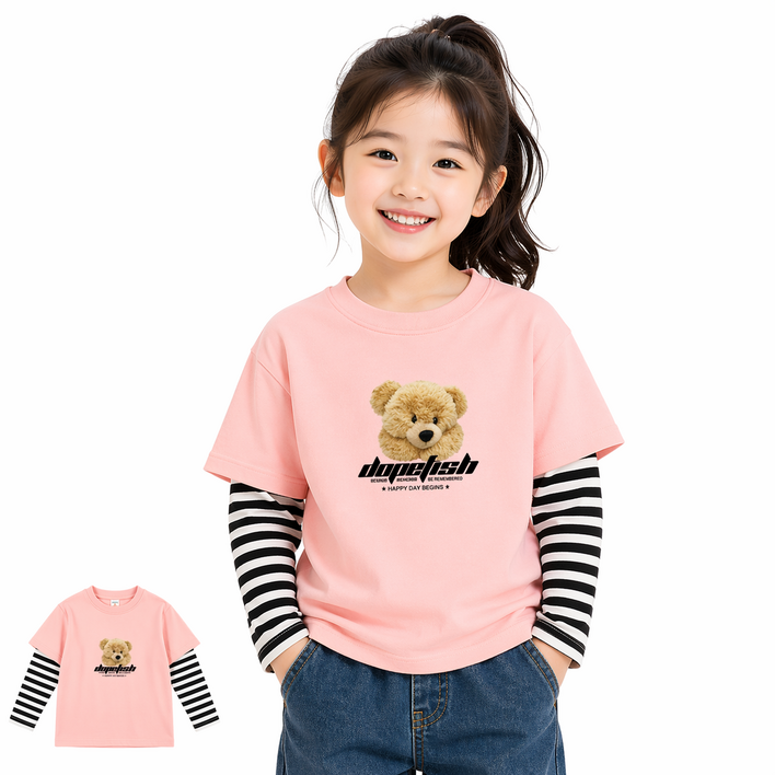 남아 여아 봄가을 긴팔 아동티셔츠 스타일 데일리룩 키즈티 편한 베이직