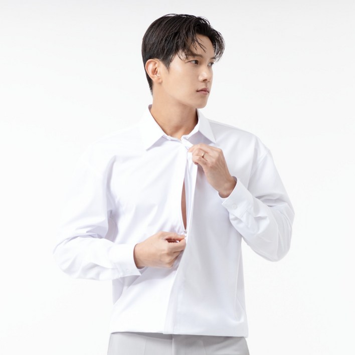 1초만에 입고 1초만에 넣입핏 완성 남자 지퍼밴딩 링클프리 오버핏 셔츠