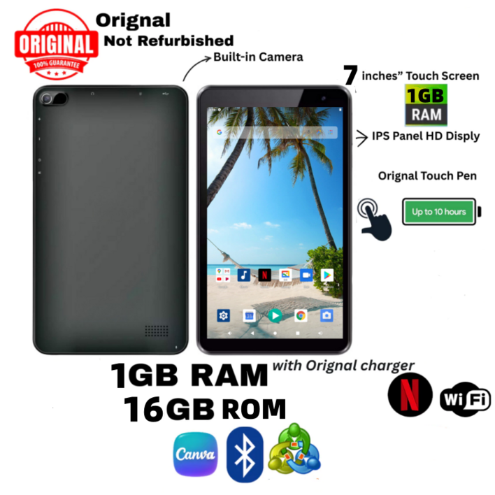 2026 최신 7인치 1GB RAM 16GB ROM 7Q 안드로이드 10 태블릿 PC x 600 픽셀 WIFI 쿼드 코어