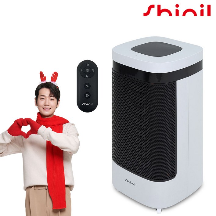 BEST 무료배송 당일출고 신일 이동식 초강력 3000W PTC 전기 온풍기 전용 리모컨 3초 즉각발열 전기히터 색상 옵션선택, 화이트