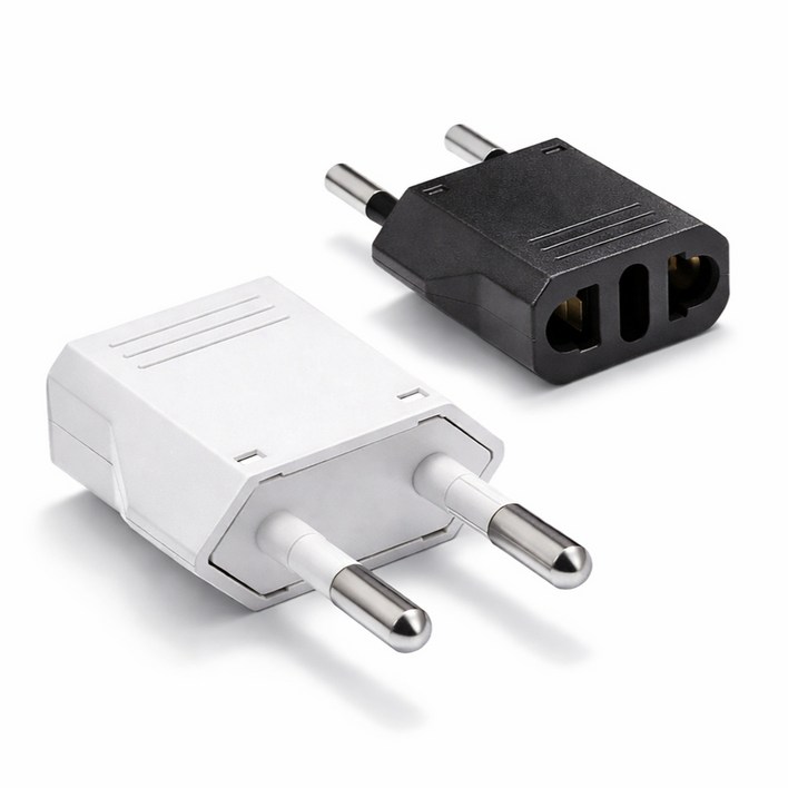 유럽형 플러그 한국형 콘센트 변환 어댑터 유럽형  한국형 해외직구 가전용 안전 커넥터, 10개, 4.8mm 화이트