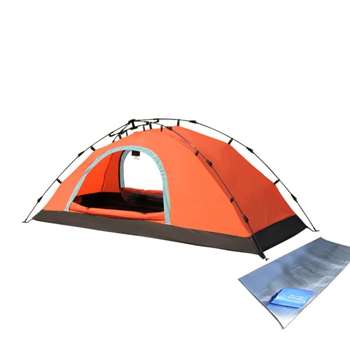 3초 원터치 야전침대텐트 백패킹 1인용 초경량 야전 낚시 텐트 높이95cm, 오렌지95cm