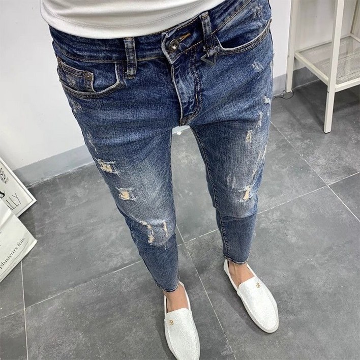COSYEVNO  스키니진 스판 개성 만점 대미지 진바지