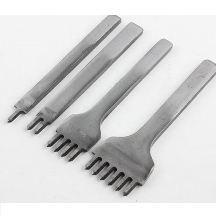 가죽공예 DIY공구 스티칭 펀치 치즐 1246날 4p 세트 목타 그리프 3mm 4mm 5mm 6mm 간격 LSTP, 1개 가죽공예 DIY공구 스티칭 펀치 치즐 1246날 4p 세트 목타 그리프 3mm 4mm 5mm 6mm 간격 LSTP, 1개