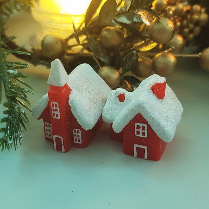 크리스마스 빨간집 피규어 DIY 만들기 장식 소품 재료, 단품