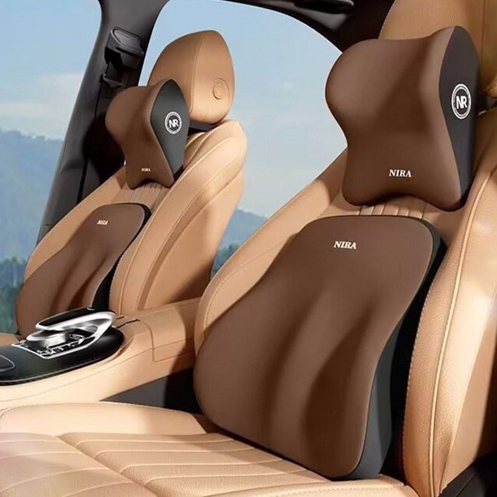 생활진심 차량용 목쿠션 허리쿠션 세트