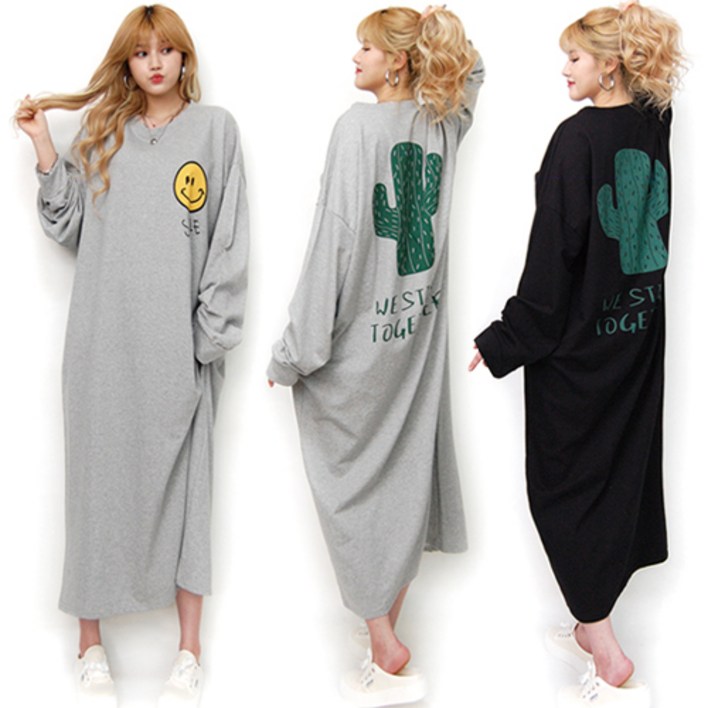 통통마녀  해피선인장  긴팔 원피스 5599 까지 착용  3컬러  빅사이즈  기모 포함 판매 