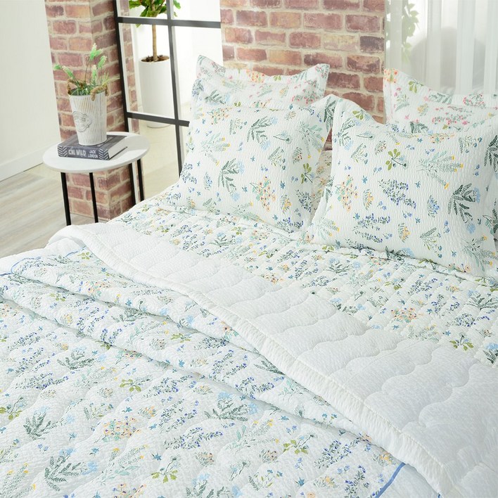 지베누오 국내제조 시원한 시어서커 잔꽃 여름 차렵 이불단품