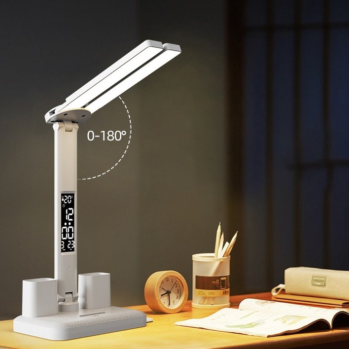 듀얼캡 LED 블루라이트 차단 학습용 책상 스탠드 USB 연결