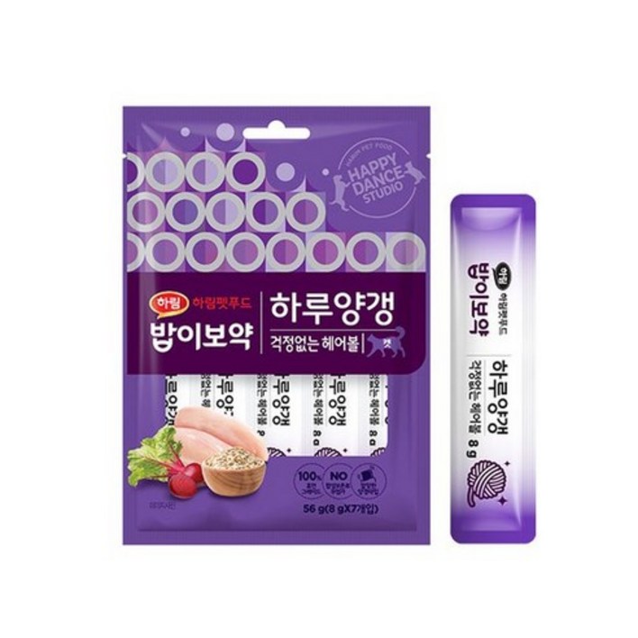 하림펫푸드harimpetfood 밥이보약 CAT 하루양갱 걱정없는 헤어볼, 8g, 84개