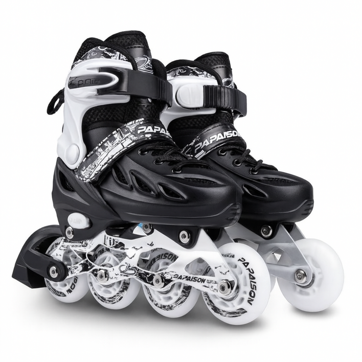 스핀무브 성인용 입문 인라인스케이트 롤러브레이드 스케이트, 블랙, 1개