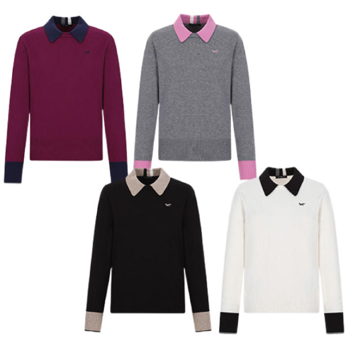 울시 여성 카라풀오버 4종택1 골프 니트 이너 니트 스웨터 골프웨어