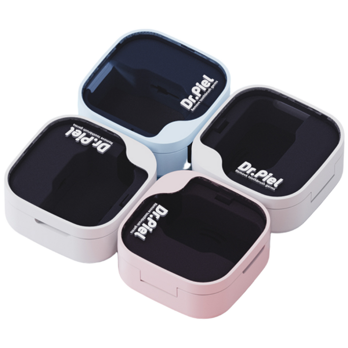 방수되는 칫솔 히팅건조 살균기 닥터피엘 올뉴큐빙 2개 IPX7 인증, 베이비 핑크  스카이 블루