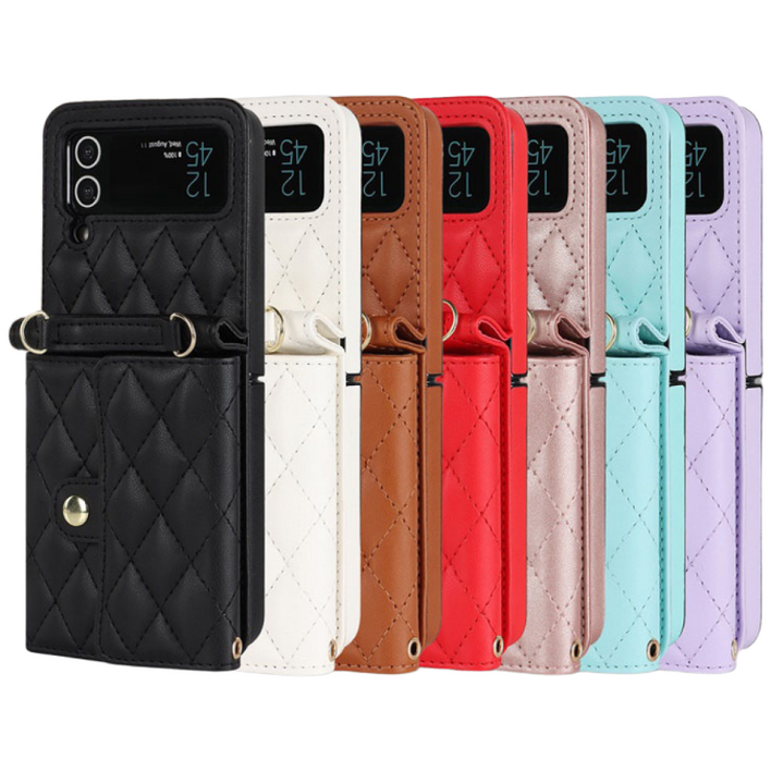 라팔레트 지플립 3 4 숄더 스트랩 퀼팅 지갑 케이스