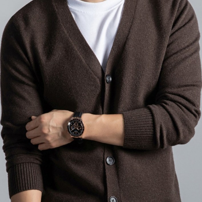 남성 가을 겨울 퓨어컬러 캐주얼 울 가디건