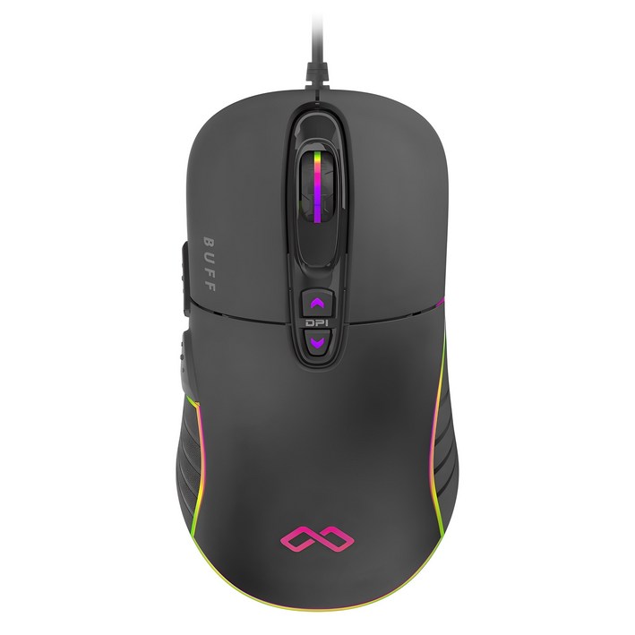 맥스틸 저소음 게이밍 유선 마우스 GM-BUFF G10 PRO, GM-BUFF G10 PRO, 블랙