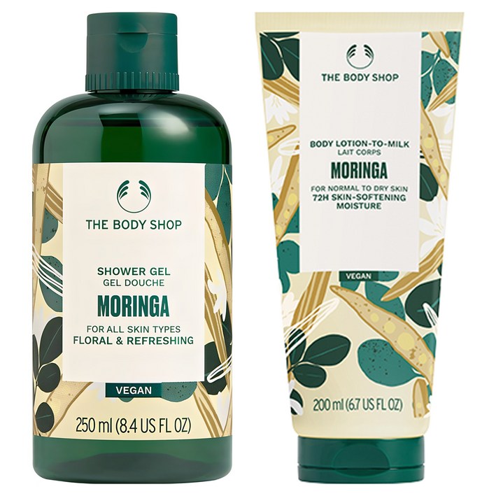 더바디샵 바디 로션 투 밀크 모링가 200ml + 샤워젤 모링가 250ml
