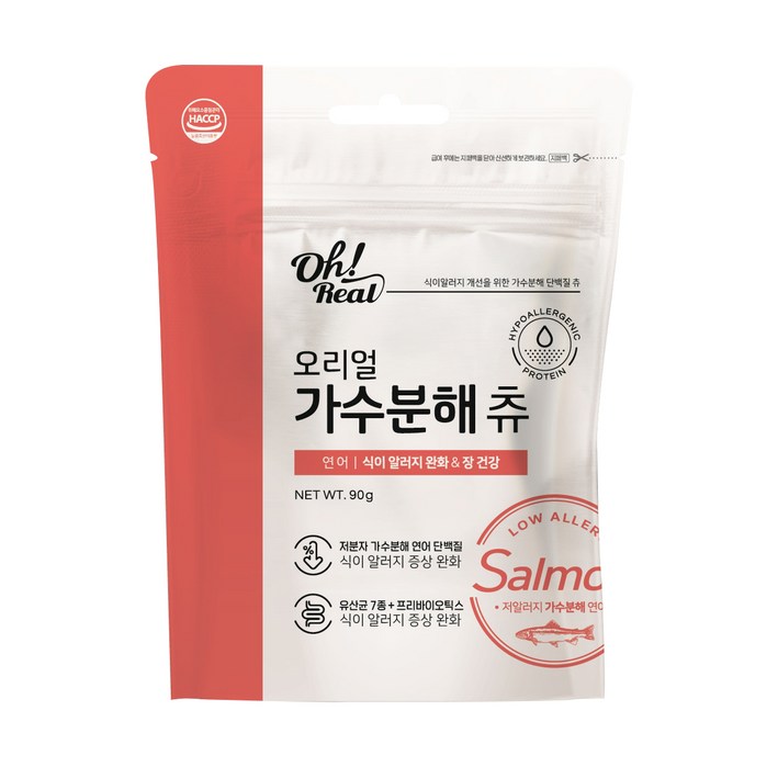 옵티펫 반려동물 오리얼 가수분해 츄 간식 연어맛