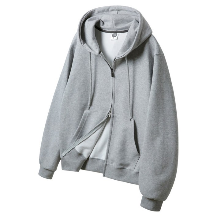 앨빈클로 남녀공용 무지 레귤러핏 투웨이 후드집업 AZH673