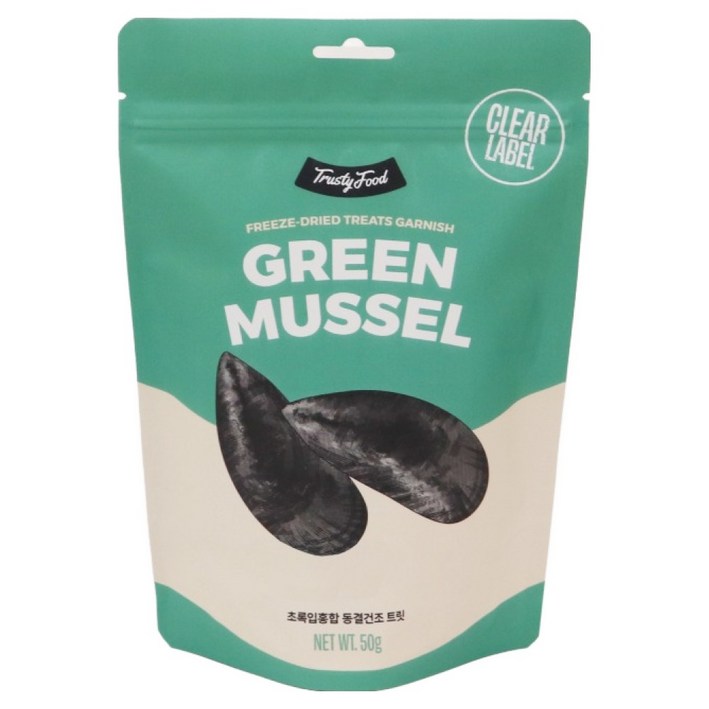 트러스티푸드 강아지 동결건조 해산물 간식, 50g, 1개, 초록입홍합