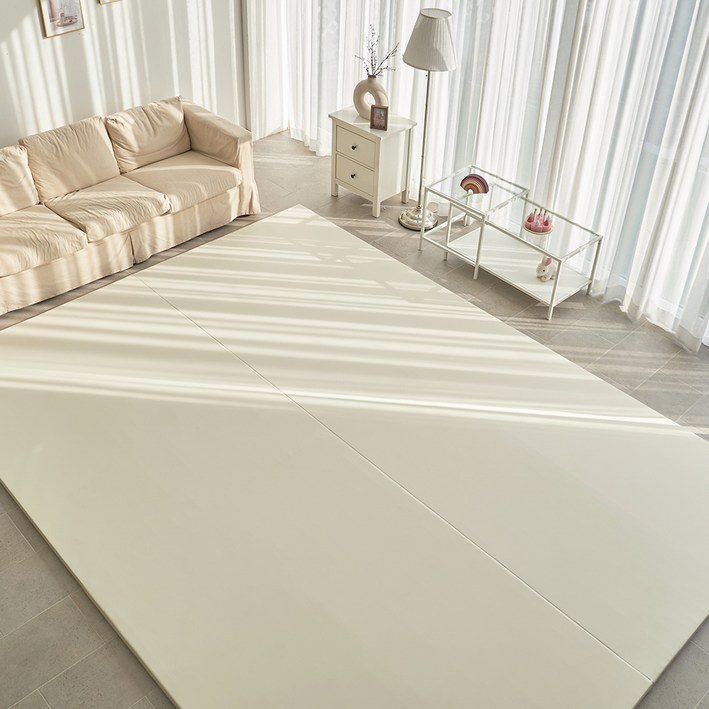 카라즈 유아용 항균 한판 폴더매트, 연베이지