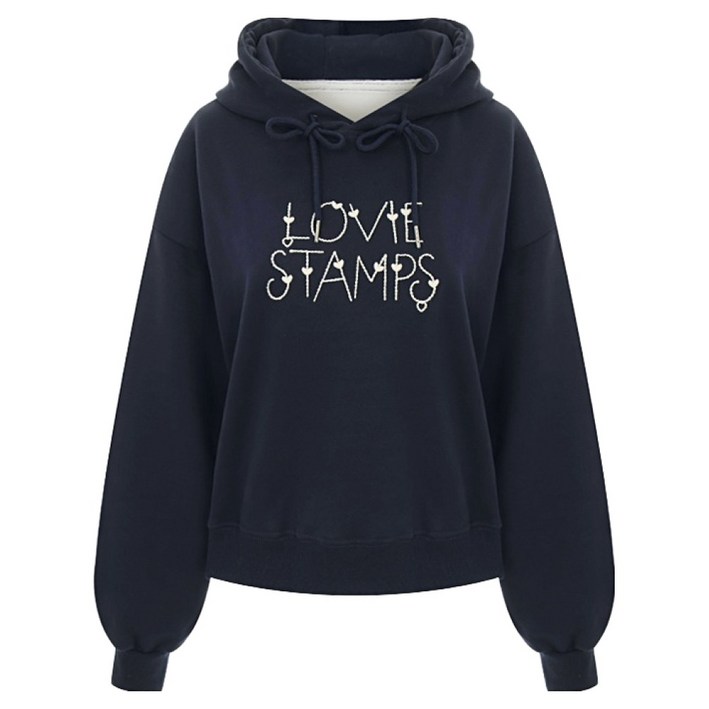 샐리 여성용 러브 레터링 자수 후드티 I6A-CTS002