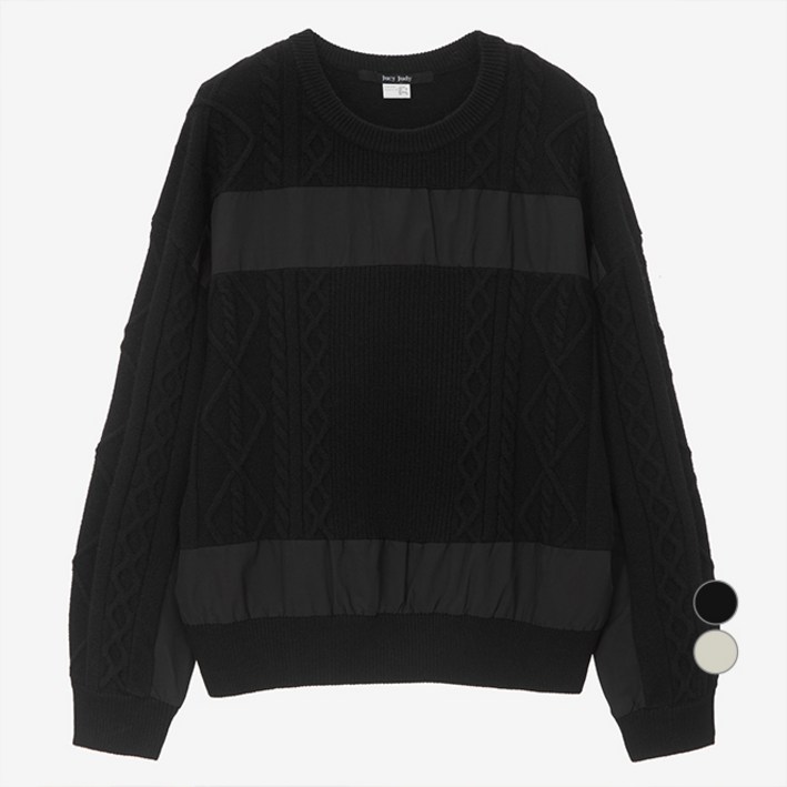 쥬시쥬디 여성용 J 우븐믹스 풀오버 오버핏 니트 JYKT72AB