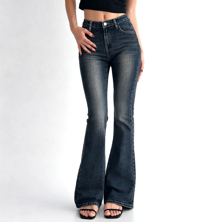 라라온 여성용 숏/기본/롱 기장 부츠컷 빈티지워싱 청바지 TSP3132