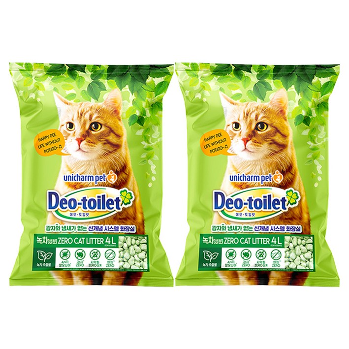 유니참데오토일렛 비응고형 감자 없는 Zero 고양이 모래