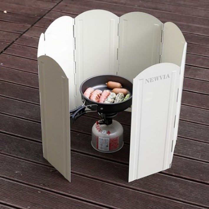 뉴비아 기름 튐 방지가드 캠핑 버너 바람막이 아이보리, 1개