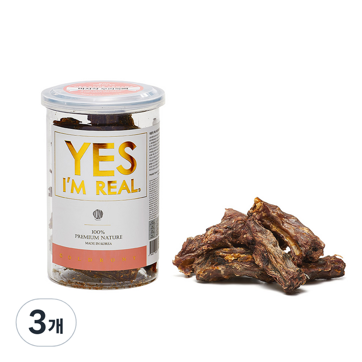 골드로니 예스아임리얼 강아지 수제간식, 오리목뼈 맛, 160g, 3개