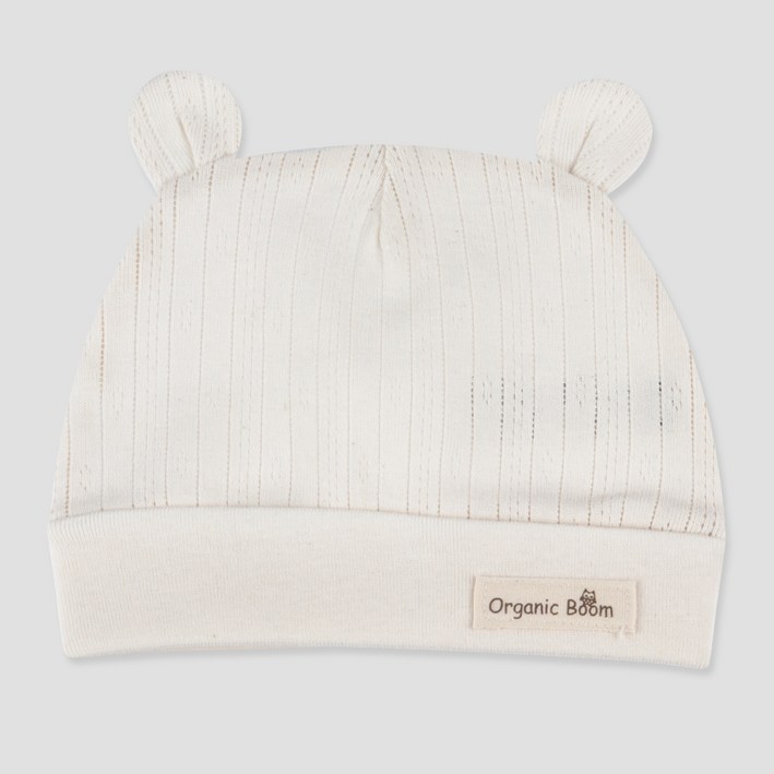 오가닉붐 아동용 아일렛 자카드 모자