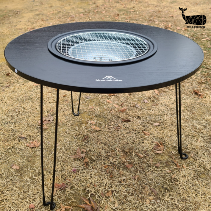 마운틴하이커 캠핑 바베큐 테이블 접이식 화로 화로대 난로 테이블 원형  수납가방