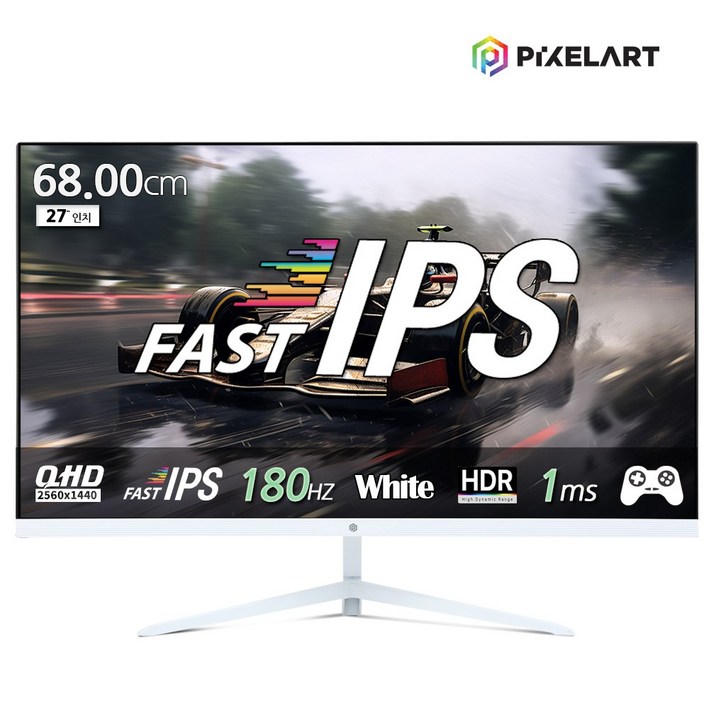 연말이벤트픽셀아트 PIXELART PAQ2718W 화이트 무결점 QHD 180Hz FastIPS 게이밍 모니터, 68cm, PAQ2718W