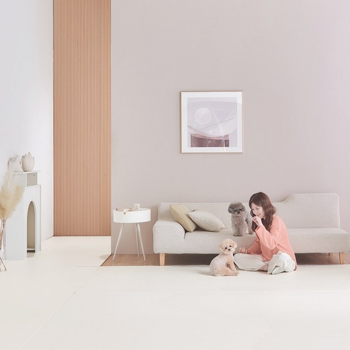 피오르 반려동물 미끄럼방지 매트 러그형, 클래식 바닐라, 1개