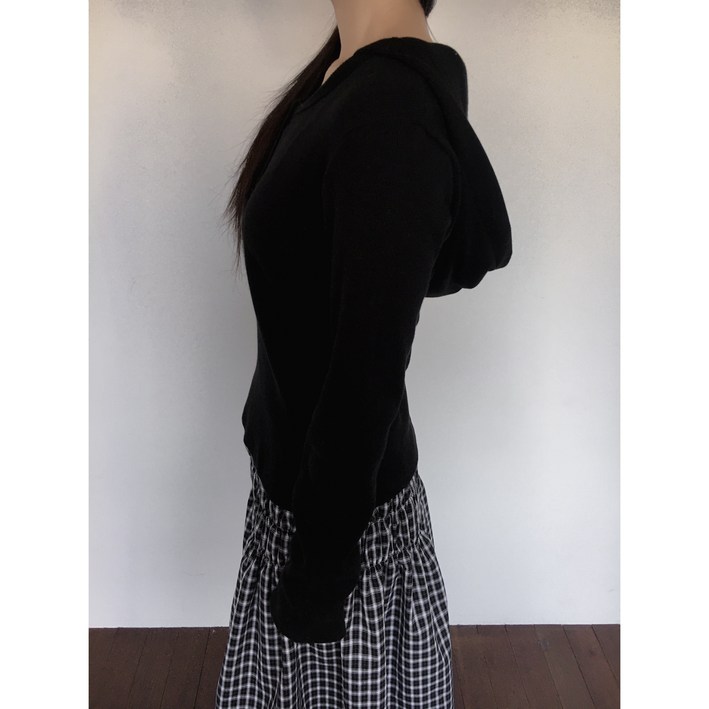 PERMIEIGHT후드 자체제작 긴팔티 무지 골지 후드티 슬림핏 여자후드티 버튼 이너 데일리 간절기