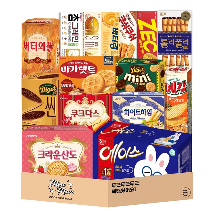 [모아무아] 다양하게 골라담은 사무실 비스킷 15종세트, 1개